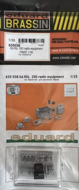 Eduard 635038 BRASSIN Sd.Kfz. 250 radio equipment (TAKOM) 1/35