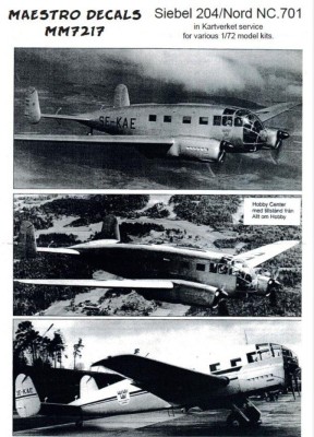 Maestro Models MMMD7217 Siebel / Nord NC.701 Kartverket 1/72