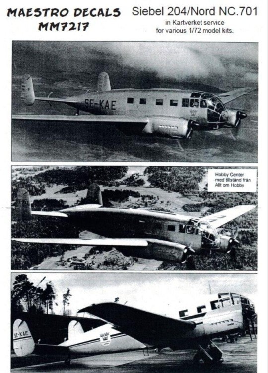 Maestro Models MMMD7217 Siebel / Nord NC.701 Kartverket 1/72