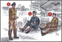 CMK F72038 German Bomber Pilots (3 fig. ) WW II 1/72