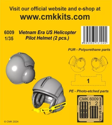 CMK 6009 Vietnam Era US Helicopter Pilot Helmet, 2 pcs 1/35
