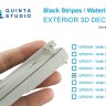 Quinta studio QP00013 Черные полосы / ватерлинии. Ширина 0,7 мм, длина 2820 мм. (для всех моделей) 1/0