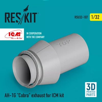 Reskit U32107 AH-1G 'Cobra' exhaust (ICM) 3D Printed 1/32