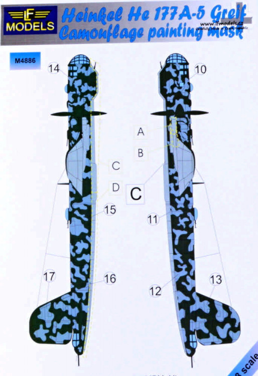 Lf Model M4886 Mask Heinkel He 177A-5 Greif Camoufl.painting 1/48