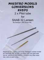 Maestro Models MMCK-4870 1/48 Pitot tube (2pcs.) for SAAB 32 Lansen