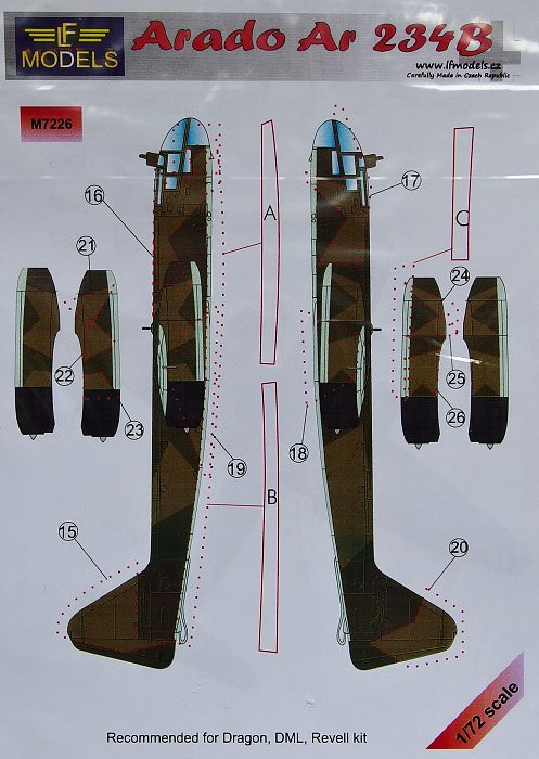 LF Model M7226 Mask Arado Ar-234B (DRAG/DML/REV) 1/72