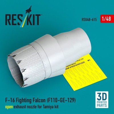 Reskit RSU48-615 F-16 Fight.Falcon (F110-GE-129) exh.noz.(TAM) 1/48