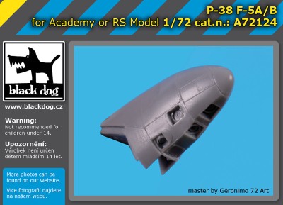 Black Dog A72124 Lockheed F-5A Lightning (designed to be used with Academy or RS MODELs kits) 1/72