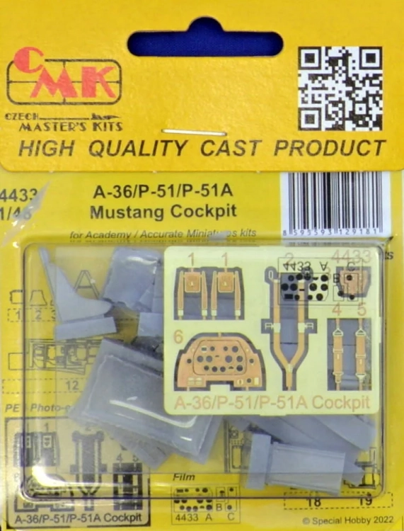 CMK 4433 A-36/P-51/P-51A Mustang Cockpit (ACAD) 1/48