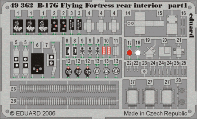 Eduard 49362 B-17G rear interior REV/MON