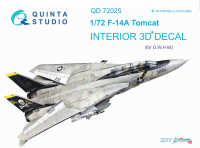 Quinta studio QD72025 F-14A (для модели GWH) 3D Декаль интерьера кабины 1/72