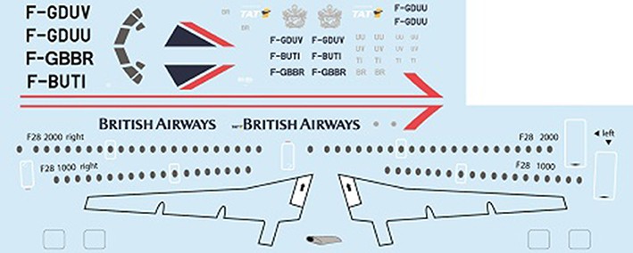 F-rsin Plastic FRP4099 Fokker F-28-2000 British Airways/TAT 1/144