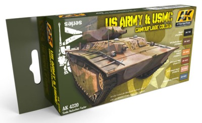 AK Interactive AK-04220 Набор акриловых красок US ARMY &amp; USMC CAMOUFLAGE COLORS