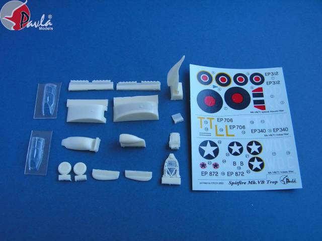 Pavla Models U72-33 Spitfire Mk.Vb (T) + decal sheet + vacu canopies for Revell 1:72