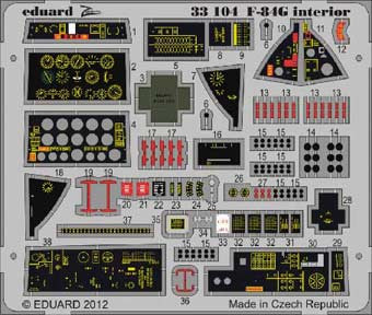 Eduard 33104 1/32 Цветное Фототравление для F-84G Interior S.A. 1/32