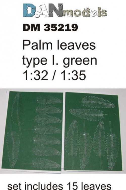 Dan Models 35219 пальмовые листья зелёные набор №1 1/35
