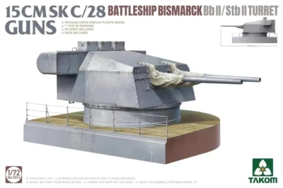 Takom 5014 15 Cmsk C/28 Battleship Bismarck Bb Ii/Stb Ii Turret 1/72