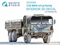 Quinta Studio QD35098 MAN mil gl (HobbyBoss) 3D Декаль интерьера кабины 1/35
