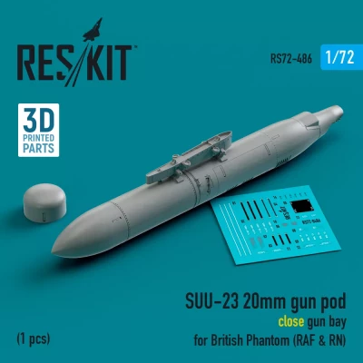 Reskit 72486 SUU-23 20mm gun pod (close gun bay) 1/72