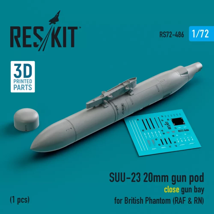 Reskit 72486 SUU-23 20mm gun pod (close gun bay) 1/72