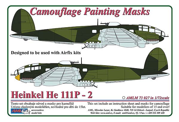 AML AMLM73027 Маска камуфляж Heinkel He 111P-2 (AIRF) 1/72