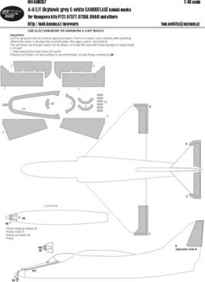 New Ware NWA-M0357 1/48 Mask A-4 E/F/K Skyhawk grey&amp;white CAMOUFLAGE