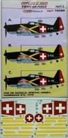 Kora Model NDT72082 Decals Doflug D.3800 Swiss Air Force Part 3 1/72
