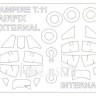 KV models 72536 De Havilland Vampire T.11 (двусторонние маски) + маски на диски и колеса 1:72