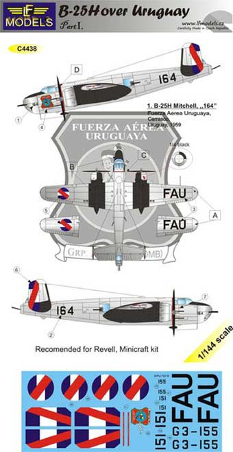 Lf Model C4438 Decals B-25H over Uruguay part 1 1/144