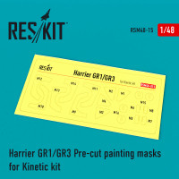 Reskit RSM48-0015 Harrier GR1/GR3 Pre-cut painting masks for Kinetic kit Kinetic 1/48