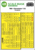 Art Scale 200-M32084 Douglas TBD-1 Devastator canopy frame paint mask (inside and outside) 1/32