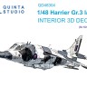 Quinta Studio QD48304 Harrier Gr.3 late (Kinetic) 3D Декаль интерьера кабины 1/48