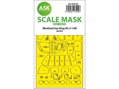 Art Scale 200-M48300 Westland Sea King HC.4 canopy frame paint mask (outside only) 1/48