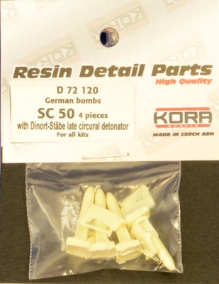 Kora Model D72120 German bombs SC 50 (4 pcs.) - set No.4 1/72