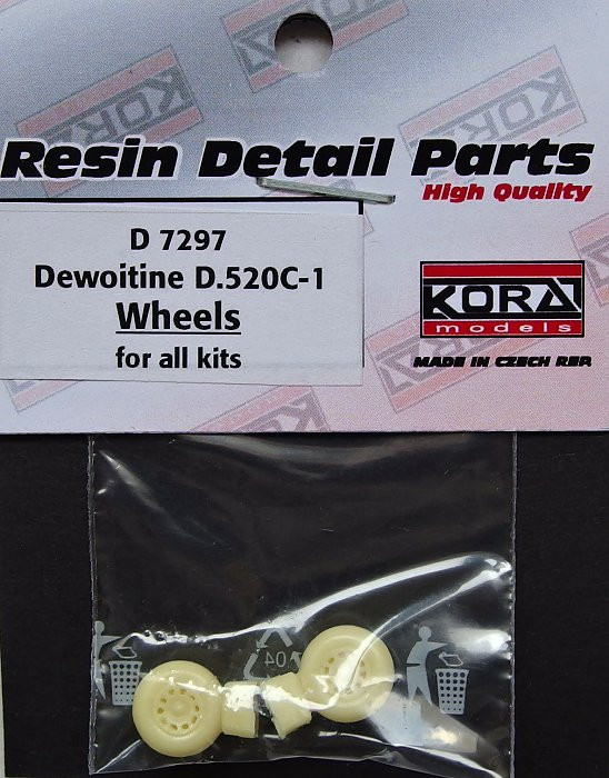 Kora Model D7297 Wheels for Dewoitine D.520C-1 1/72