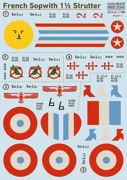 Print Scale 48275 Sopwith 1 1/2 Strutter_decals Part 1 1/48