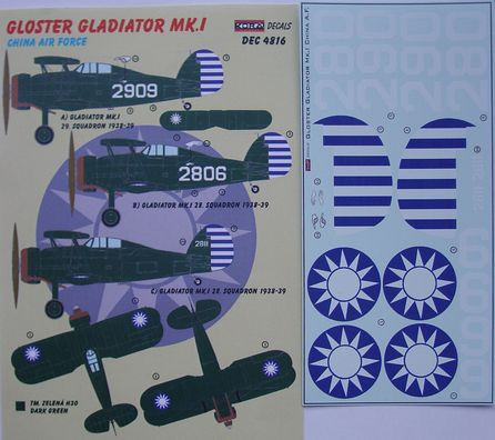 Kora Model DEC4816 Gl.Gladiator Mk.I (China Air Force) декали 1/48