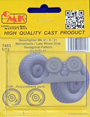CMK 7483 Beaufighter Mk.VI/X/21 Mainwheels Late Hexag. 1/72