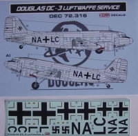 Kora Model DEC72316 Douglas DC-3 Luftwaffe (ESCI/REV) декали декали 1/72