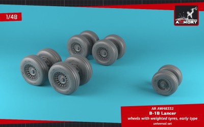 Armory ARAW48332 Rockwell B-1B Lancer wheels with weighted tires/tyres early version 1/48