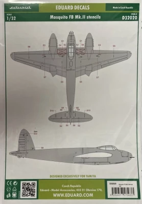 Eduard D32020 Decals Mosquito FB Mk.II stencils (TAM) 1/32