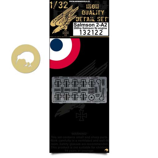 HGW 132122 Salmson 2-A2 260hp 9z Engine - detail PE set 1/32