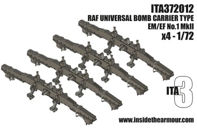 Inside the Armour ITA372012 RAF Universal Bomb Rack Type EM/EF No.1 MkII (x4 pack) 1/72