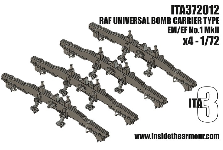 Inside the Armour ITA372012 RAF Universal Bomb Rack Type EM/EF No.1 MkII (x4 pack) 1/72