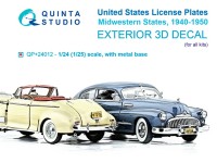 Quinta studio QP+24012 Автомобильные номера США, средний запад, 1940-1950 1/24