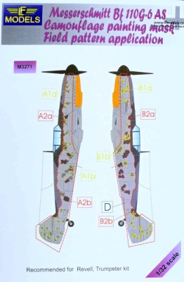 Lf Model M3271 Mask Bf 110G-6 AS Camoufl.painting (REV,TRUM) 1/32