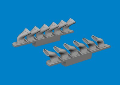 Eduard 672410 BRASSIN Spitfire Mk.V 6-stacks exh.fishtail 1/72