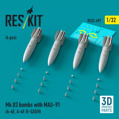 Reskit 32497 Mk.83 bombs w/ MAU-91 (4 pcs.) 1/32
