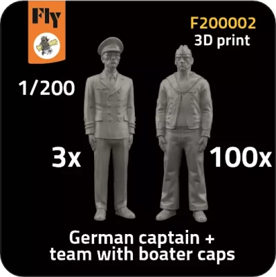 Fly F200002 3x Captain &amp; 100x Sailors w/ boater caps 1/200