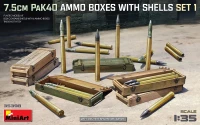 Miniart 35398 7.5cm PaK40 Ammo Boxes w/Shells Set 1 1/35